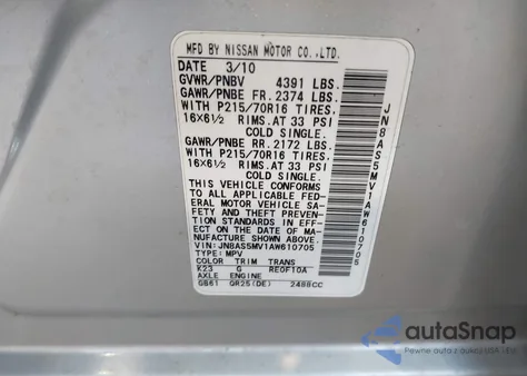 2010 Nissan Rogue S from USA, damaged, VIN JN8AS5MV1AW610705